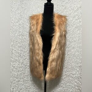 EYESHADOW FAUX FUR WOMENS VEST, SIZE M